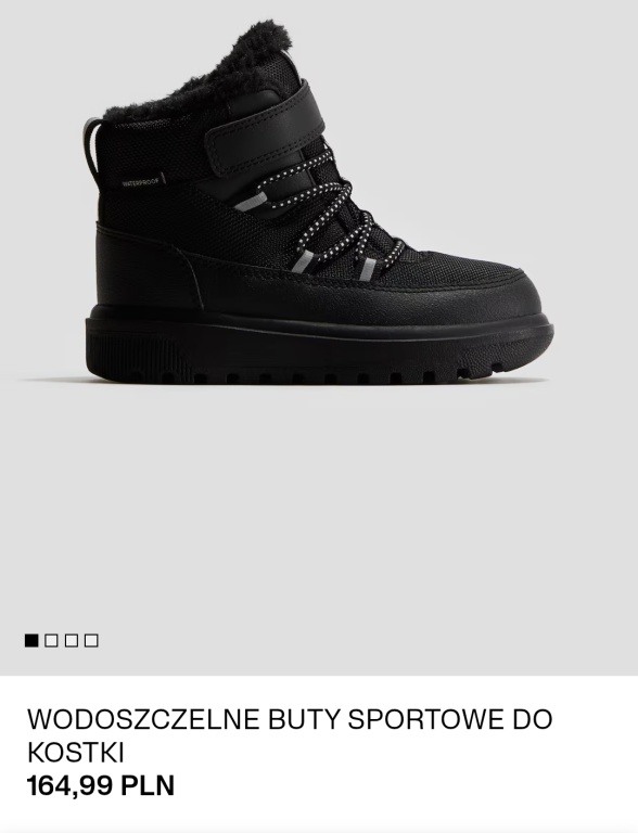 Nowe wodoszczelne buty sportowe do kostki H&M dla dziecka rozmiar 34