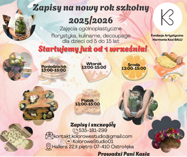 Kolorowe Studio zaczyna zapisy na Nowy Rok Szkolny