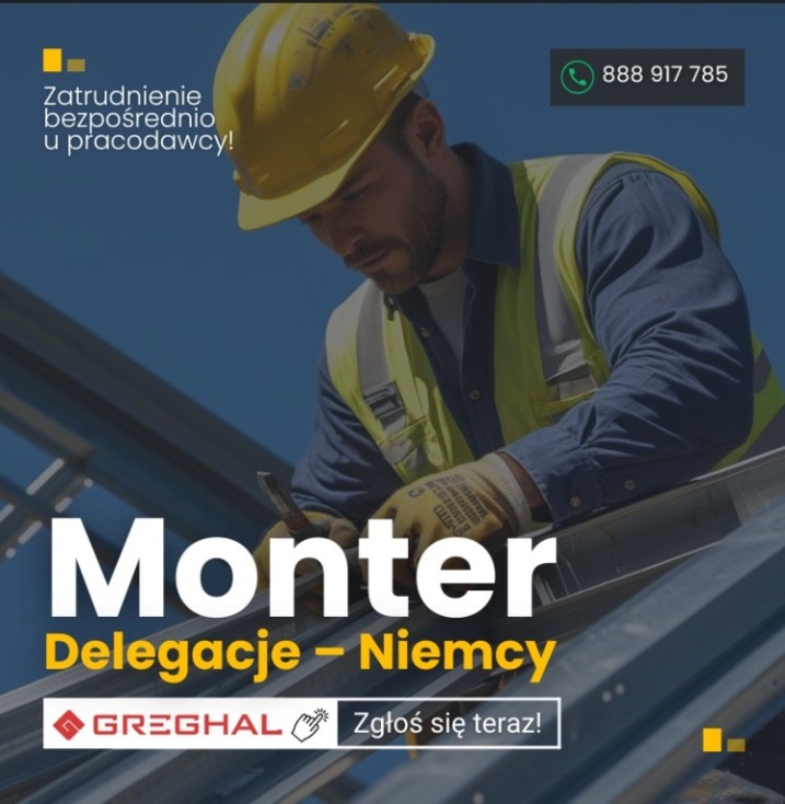Monter konstrukcji stalowych /drewnianych/ fasadowych – delegacje Niemcy