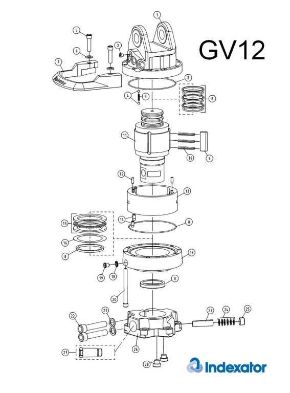 Rotator obrót -  Indexator części  IR12  IR25 GV10 GV6 uszczelnienia wszystkie części