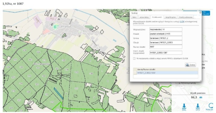 Baranowo - sprzedam działkę leśną nr1087 pow.1.92ha