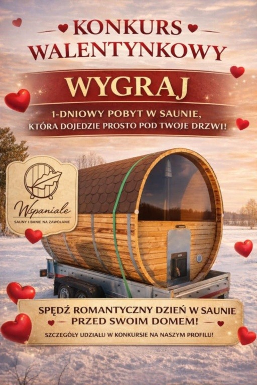 Mobilna sauna WSPAniale-wygraj darmowy voucher na Walentynki o wartości 450 zł