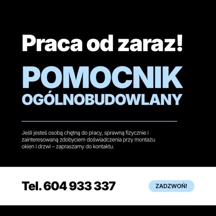 POMOCNIK DO PRAC OGÓLNOBUDOWLANYCH - PRACA