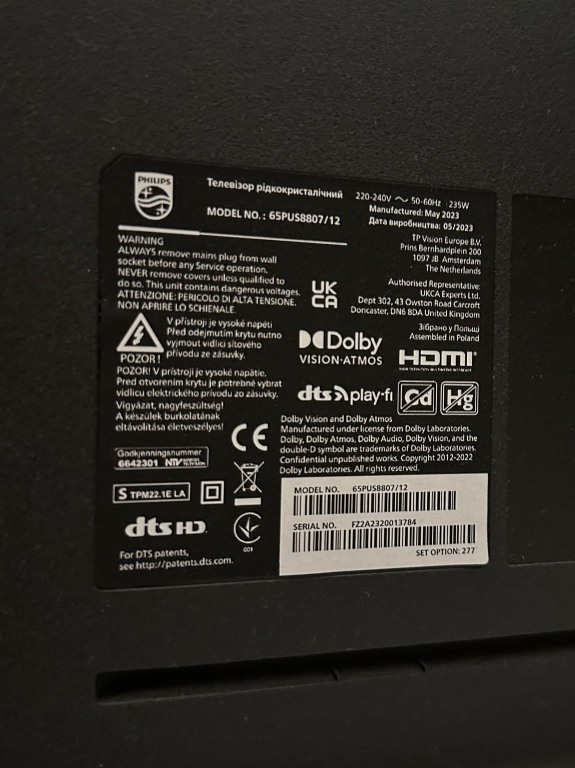 Telewizor Philips 65PUS8807/12 65 cali 4K 120Hz Ambilight Android TV