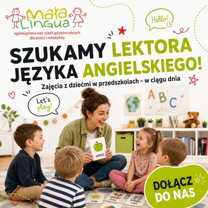 UWAGA! SZUKAMY LEKTORA JĘZYKA ANGIELSKIEGO!  