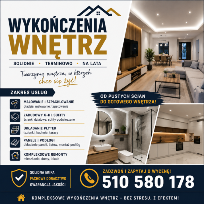 WYKOŃCZENIA WNĘTRZ – KOMPLEKSOWO