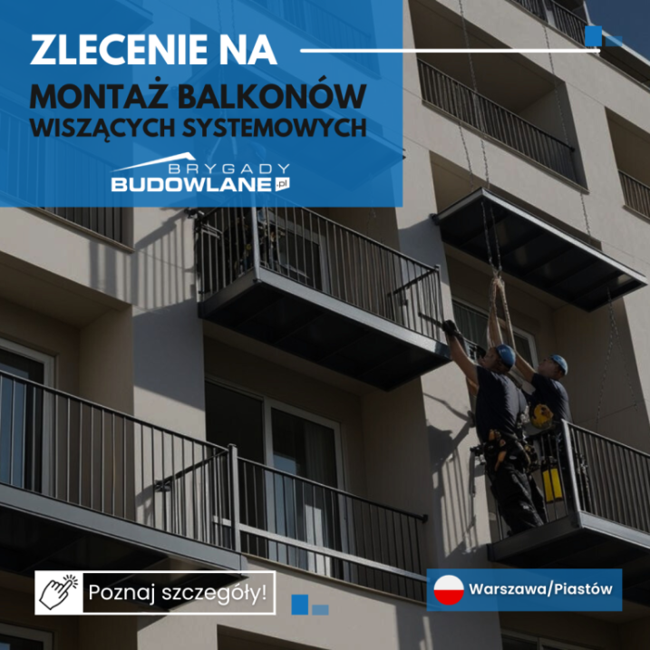 Montaż balkonów systemowych/ Wykończenia balkonów - Piastów