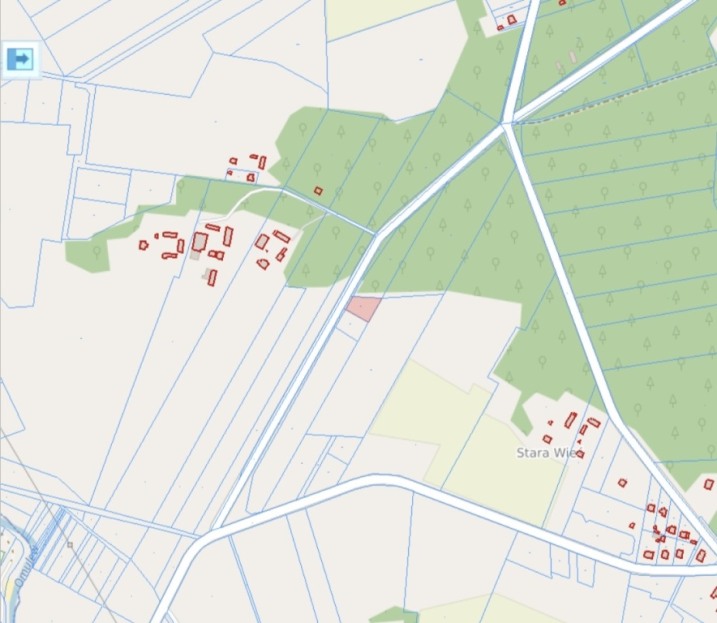 Działka przy drodze asfaltowej - Chudek