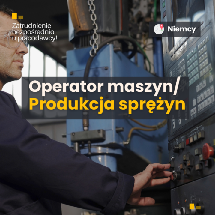 Operator maszyn/Produkcja sprężyn- wymagana podstawowa znajomość niemieckiego