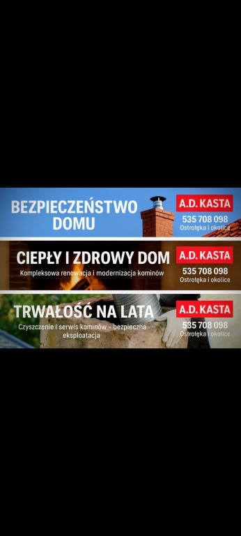 A.D. KASTA – Montaż stalowych wkładów kominowych, powiat Ostrołęka i okolice