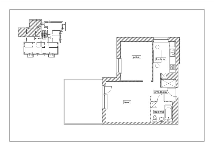 Mieszkanie 51,70 m² z dużym balkonem - I piętro