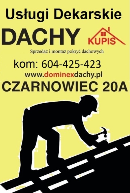 Praca na dachu DOMINEX DACHY 604-425-423