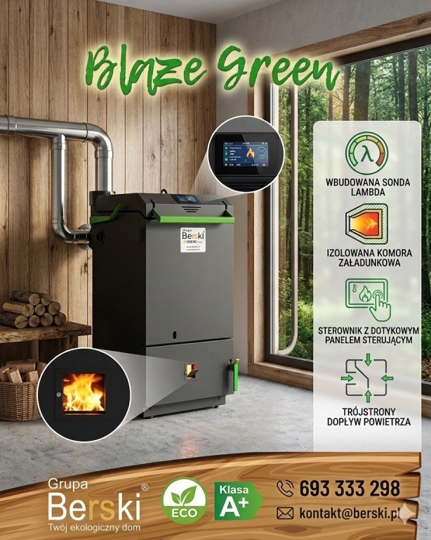 Kocioł zgazowujący drewno Blaze Green – 10 kW