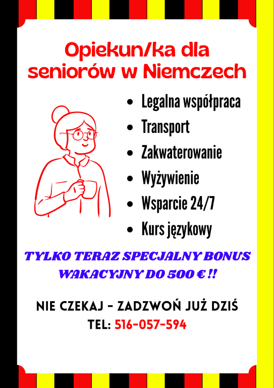 Dobre zarobki i sprawdzone zlecenia– opieka Niemcy