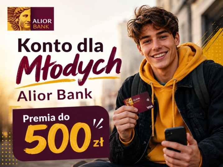 Konto dla Młodych Alior Bank – 500 zł premii z kodem BONUS500