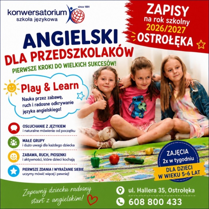 Kursy angielskiego w SJO KONWERSATORIUM w Ostrołęce