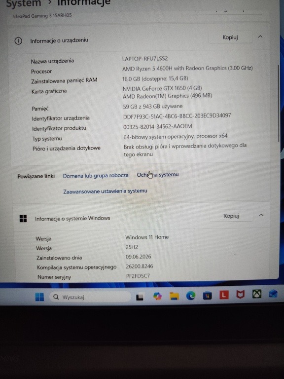 Sprzedam !!! Laptop Lenovo Ideapad Gaming 3