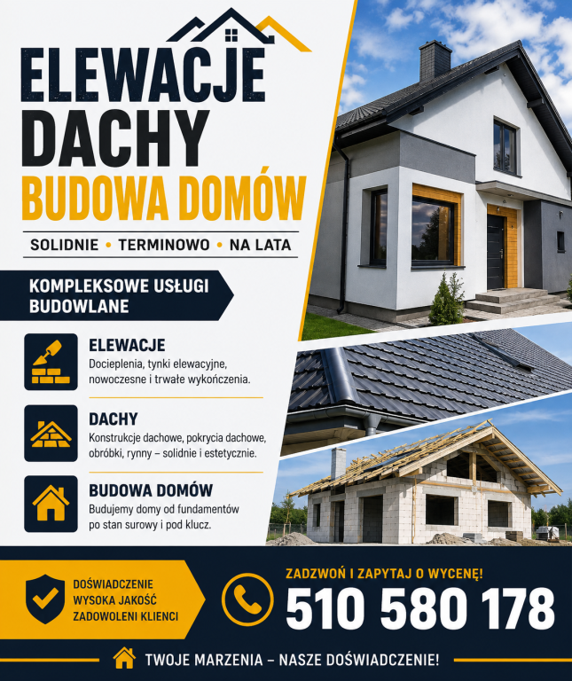 BUDOWA DOMÓW • ELEWACJE • DACHY