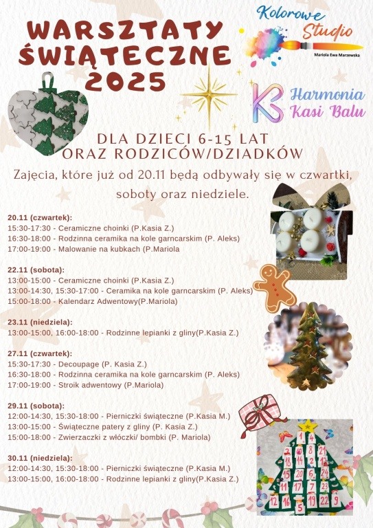 WARSZTATY ŚWIĄTECZNE 2025 w Kolorowym Studiu