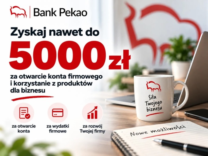 Konto firmowe Pekao S.A. (Biznes z Żubrem) – nawet 5000 zł premii