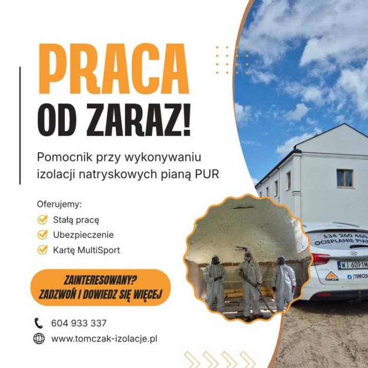 Pomocnik przy wykonywaniu izolacji natryskowych pianą PUR