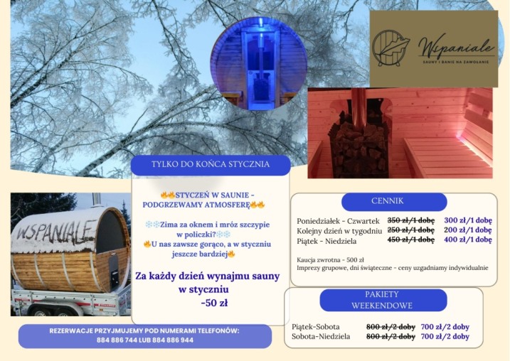 Mobilna sauna WSPAniale - zimowe wieczory zapamiętasz na długo-PROMOCYJNY STYCZEŃ