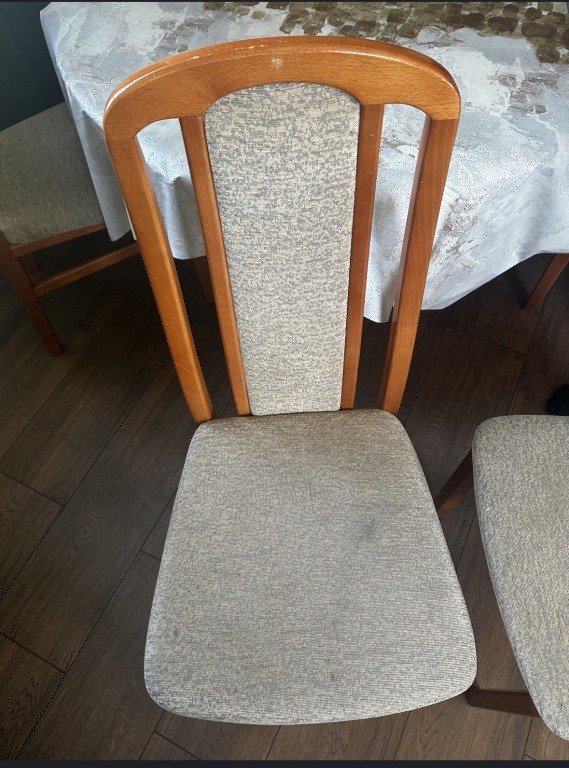 stół z krzesłami olcha rozkładany