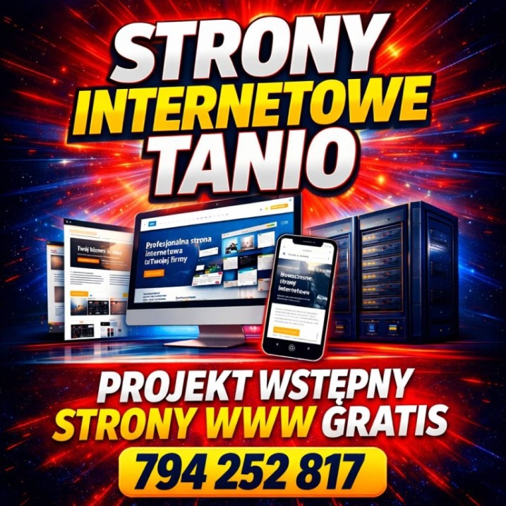 Strony WWW TANIO + projekt wstępny za darmo + BONUS