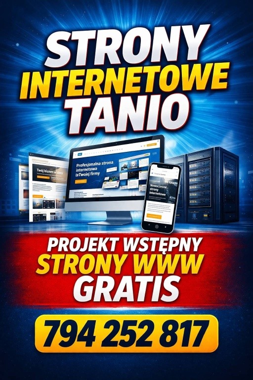Strony WWW TANIO + projekt wstępny za darmo + BONUS