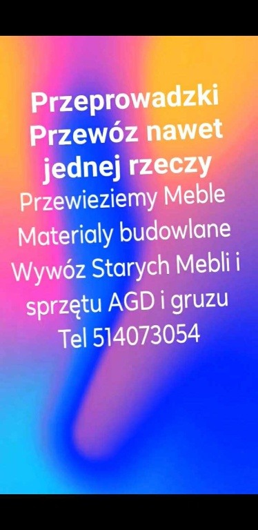 Przewóz Mebli tel 514-073-054 Transport Door to Door Wnoszenie Znoszenie Przeprowadzki Wywóz Starych Mebli itp tel 514-073-054