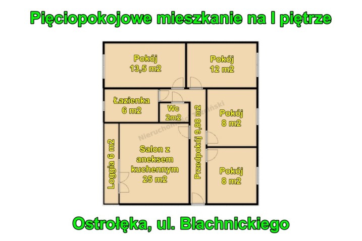 5-pokojowe mieszkanie | 1 piętro | centrum Ostrołęki