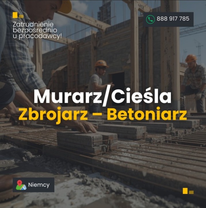 Murarz / Cieśla / Zbrojarz – Betoniarz - Stany surowe - Niemcy