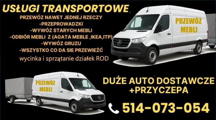 PRZEWÓZ MEBLI tel 514-073-054 TRANSPORT PRZEPROWADZKI