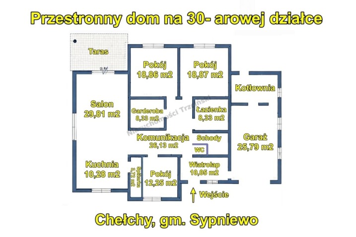 Przestronny dom na 30-arowej działce | Chełchy, gm. Sypniewo
