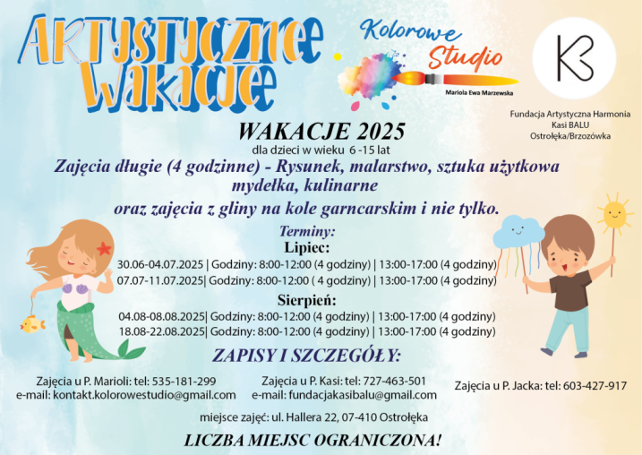 PÓŁKOLONIE ARTYSTYCZNE – WAKACJE 2025