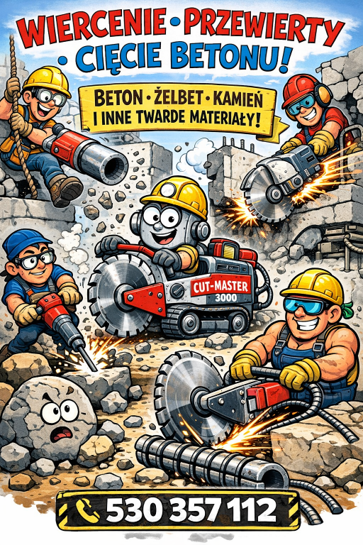 Wiercenie-Cięcie-Przewierty-Poszerzanie w betonie, betonie zbrojonym i innych