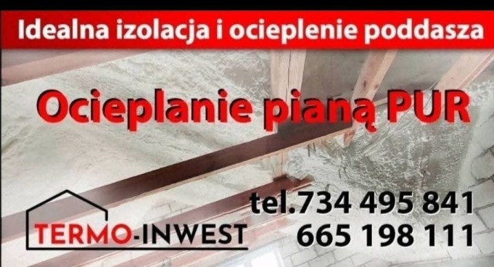 Izolacje i ocieplenia natryskowe  pianą PUR