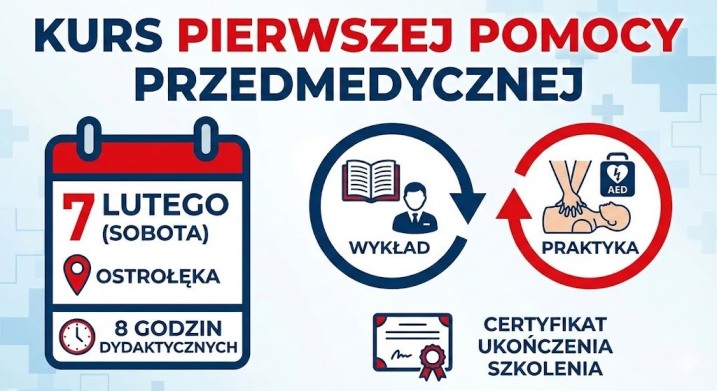KURS PIERWSZEJ POMOCY PRZEDMEDYCZNEJ W OSTROŁĘCE!