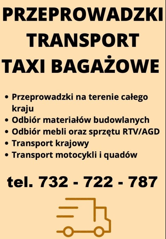 Przeprowadzki 24/7 * Transport - Zapraszamy! Wnosimy!