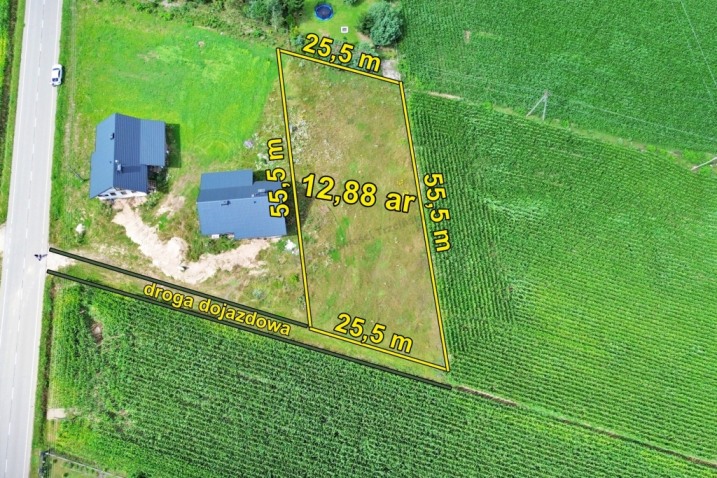 Działka mieszkaniowo-usługowa 12,88 ar | Przytuły Stare