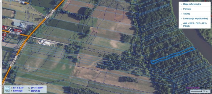 Kordowo  działka leśna 0.34 z dostępem do Narwi