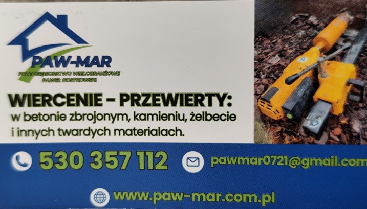 Wiercenie, Przewierty, Cięcie w betonie, betonie zbrojonym