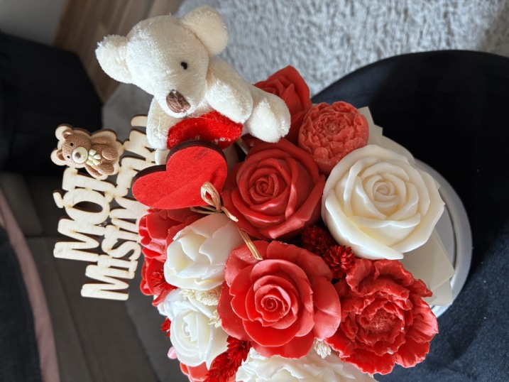 Flower Boxy z Kwiatami z Wosku Sojowego