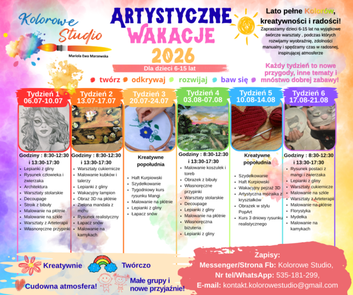 Półkolonie Wakacyjne w Kolorowym Studiu