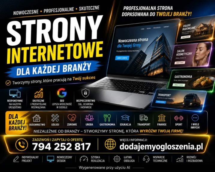 Strony www dla firm od podnośników koszowych - projektowanie i wdrożenie