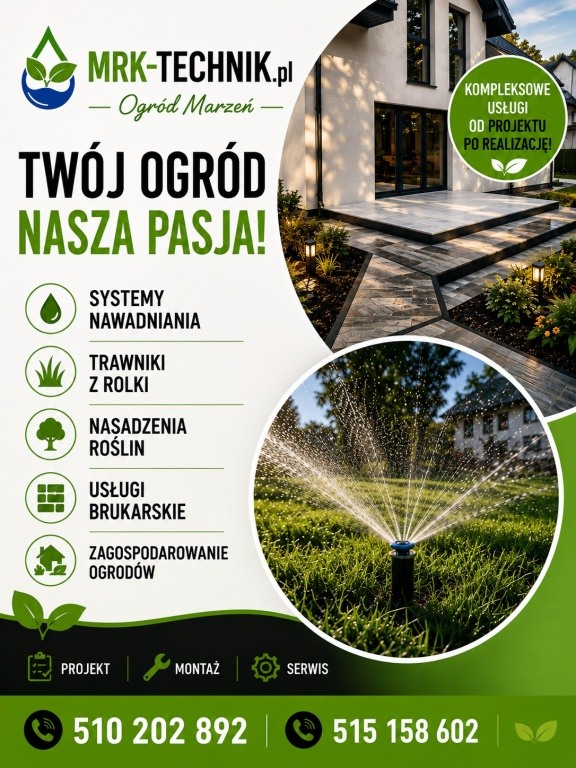 Nawodnienie Ogrodu * Kostka Brukowa * Trawnik z Rolki