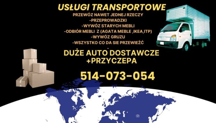 Przewóz Mebli Transport Door to Door Wnoszenie Znoszenie Przeprowadzki Wyjazdy do AGATA MEBLE IKEA itp tel 514-073-054