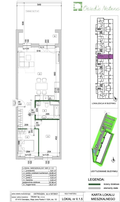 Mieszkania 60-70m2 z tarasem 26m2 na Osiedlu Natura