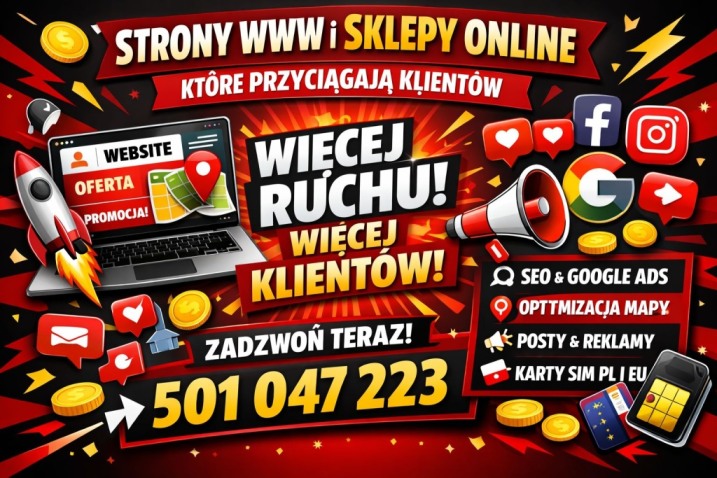 Karty SIM, eSIM, Złote Numery oraz Usługi WWW, SEO, Social Media i Google Maps – Najsilniejsza oferta w Polsce