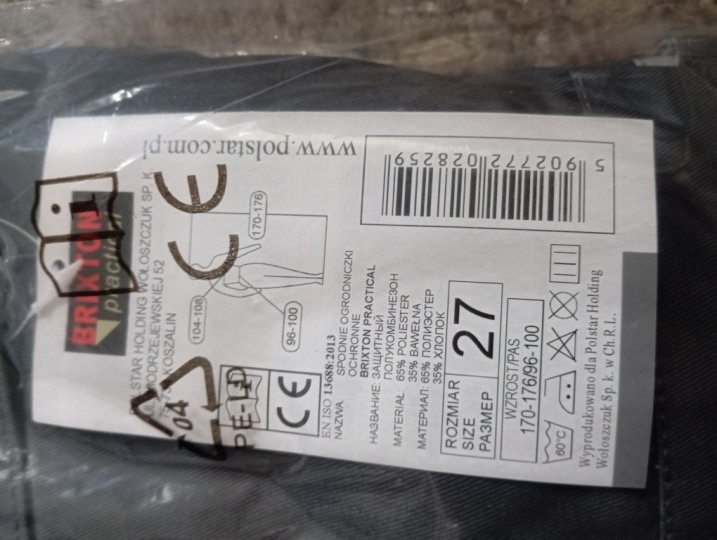 Spodnie robocze Ogrodniczki BRIXTON PRACTICAL r. 27 - NOWE